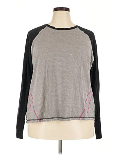 Pre-owned Tek Gear 3/4 Sleeve T-shirt In Gray