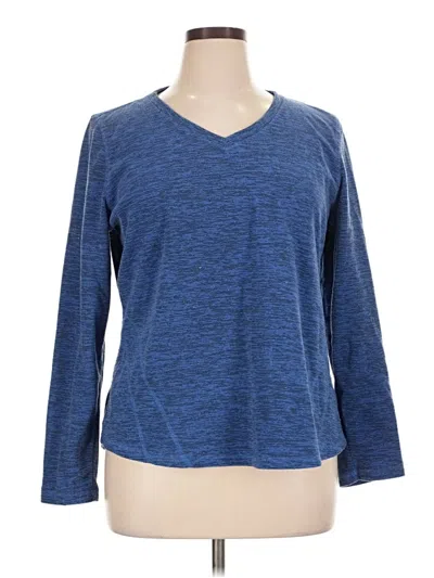 Pre-owned Tek Gear Long Sleeve Top Blue V-neck Tops