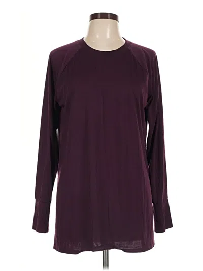 Pre-owned Tek Gear Long Sleeve Top Burgundy Crew Neck Tops