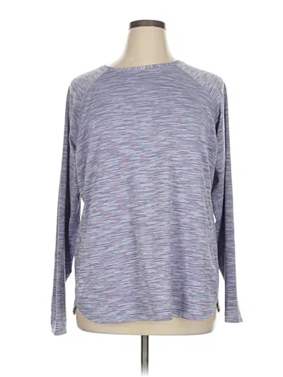 Pre-owned Tek Gear Long Sleeve Top Gray Crew Neck Tops