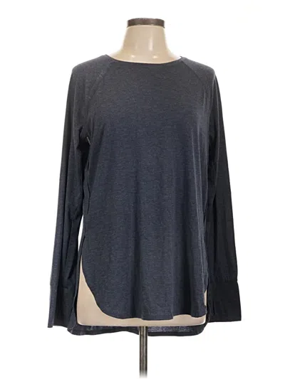 Pre-owned Tek Gear Long Sleeve Top Gray Crew Neck Tops