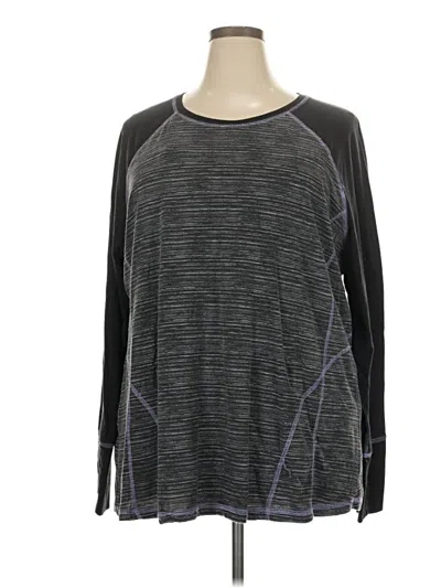 Pre-owned Tek Gear Long Sleeve Top Gray Crew Neck Tops