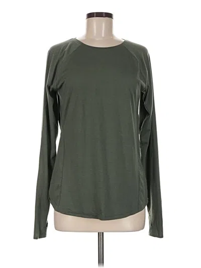Pre-owned Tek Gear Long Sleeve Top Green Crew Neck Tops