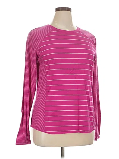 Pre-owned Tek Gear Long Sleeve Top Pink Boatneck Tops