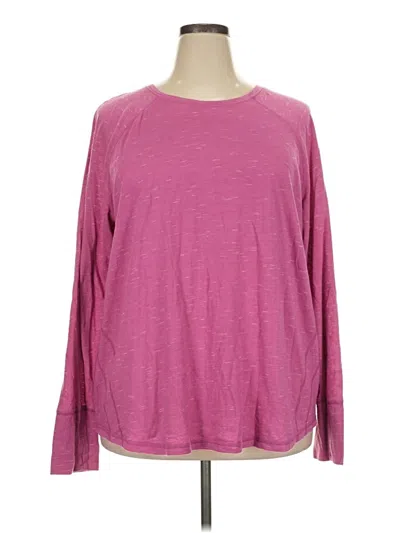 Pre-owned Tek Gear Long Sleeve Top Pink Crew Neck Tops