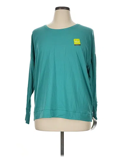 Pre-owned Tek Gear Long Sleeve Top Teal Crew Neck Tops