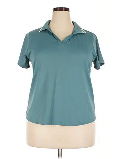 Pre-owned Tek Gear Short Sleeve Polo Shirt In Teal