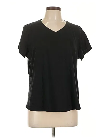 Pre-owned Tek Gear Short Sleeve Top Black V-neck Tops