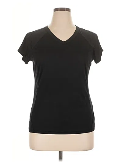 Pre-owned Tek Gear Short Sleeve Top Black V-neck Tops