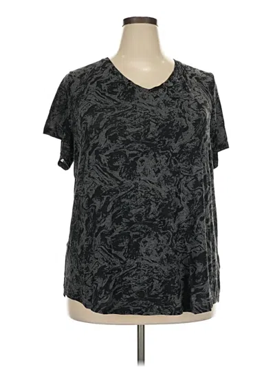 Pre-owned Tek Gear Short Sleeve Top Black V-neck Tops