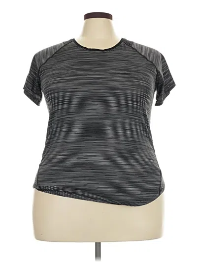 Pre-owned Tek Gear Short Sleeve Top Gray Mock Neckline Tops