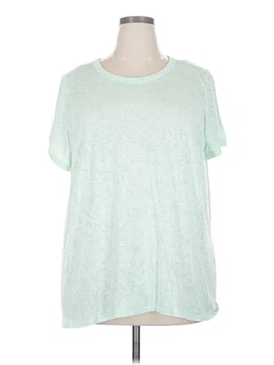 Pre-owned Tek Gear Short Sleeve Top Green Crew Neck Tops
