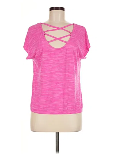 Pre-owned Tek Gear Short Sleeve Top Pink Keyhole Neckline Tops