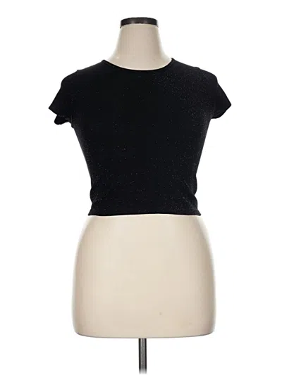 Pre-owned Tek Gear Short Sleeve Turtleneck In Black