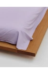 Tekla 200 Thread Count Stonewashed Organic Cotton Percale Fitted Sheet In Lavender