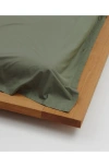Tekla 200 Thread Count Stonewashed Organic Cotton Percale Fitted Sheet In Olive Green