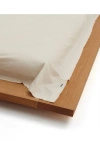 Tekla 200 Thread Count Stonewashed Organic Cotton Percale Fitted Sheet In Winter White