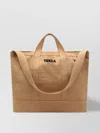 Tekla Beach Bag Cotton Exterior Pocket In Brown