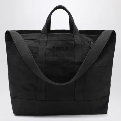 Tekla Beach Bag In Black Cotton