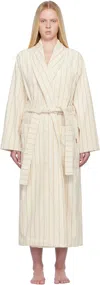 Tekla Off White Terry Classic Bathrobe In Neutral