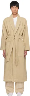 Tekla Beige Terry Classic Bathrobe In Sienna - Solid