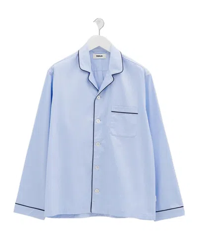 TEKLA BELLHOP COTTON-SATIN PAJAMA SHIRT
