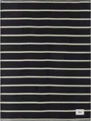 Tekla Black & Off-white Lambswool Blanket In Starling Stripes