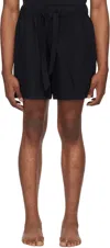 Tekla Black Drawstring Pyjama Shorts In All Black