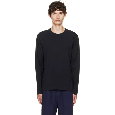 Tekla Black Long-sleeved T-shirt In 5-black