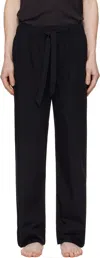 Tekla Black Drawstring Pyjama Pants In Black