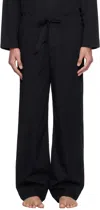 Tekla Black Drawstring Pyjama Pants In Black