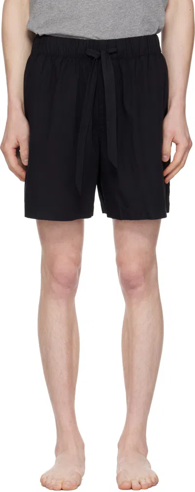Tekla Black Poplin Pyjama Shorts