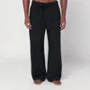 Tekla Pyjama Trousers With Back Pocket And Elastic Waistband In Black