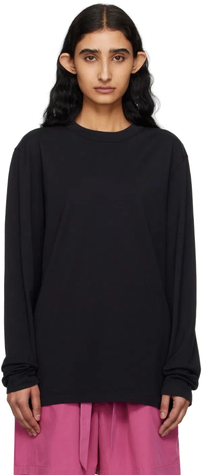Tekla Black Sleeping Long Sleeve T-shirt