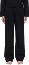 Tekla Black Striped Poplin Pyjama Pants In Multi