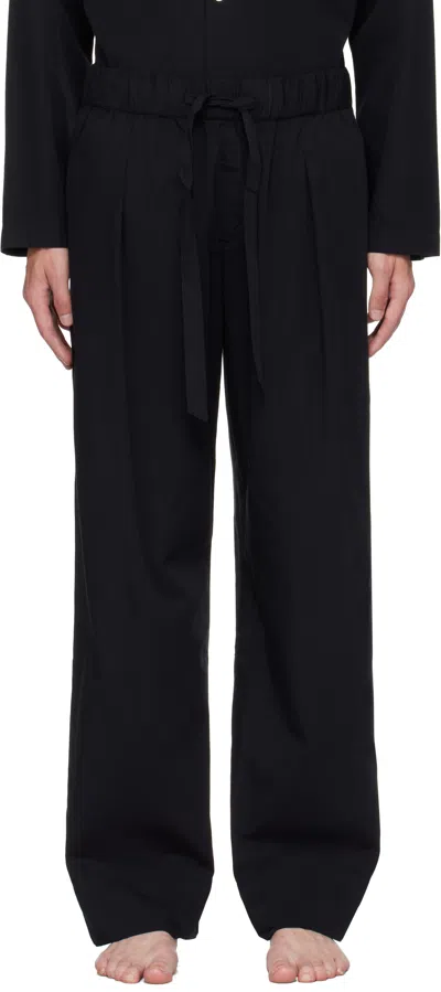 Tekla Black Striped Poplin Pyjama Pants