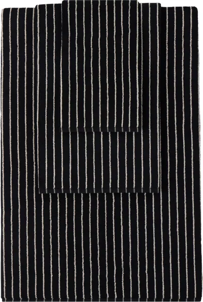 Tekla Black Striped Towel Set, 3 Pcs