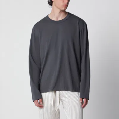 Tekla Black Washed Long-sleeve T-shirt In Gray