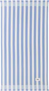 Tekla Blue & Off-white Striped Beach Towel In Blue