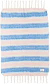 Tekla Blue & Pink Le Corbusier Mohair Blanket In Stripped