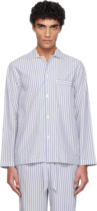 Tekla Striped Pajama Shirt In White