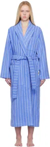 Tekla Blue & White Terry Classic Bathrobe