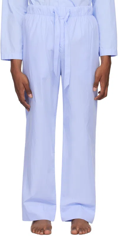 Tekla Blue Drawstring Pyjama Pants In Shirt Blue