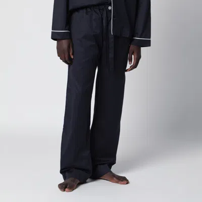 Tekla Blue Pajama Trousers In Black