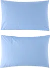 Tekla Blue Percale Pillowcase Set In Blue