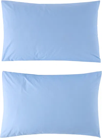 Tekla Blue Percale Pillowcase Set