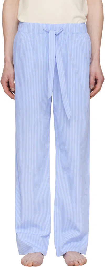 TEKLA BLUE POPLIN PYJAMA PANTS