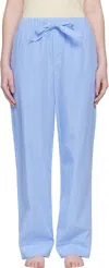 Tekla Blue Poplin Pyjama Pants In Blue