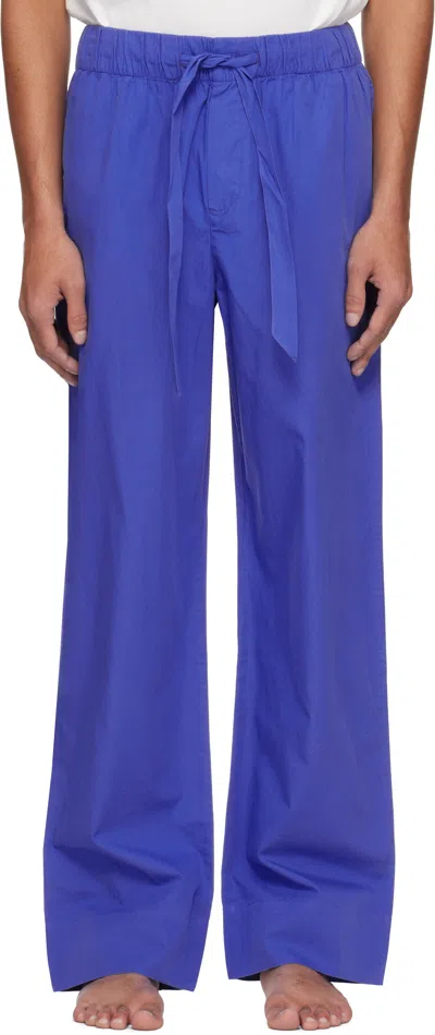 Tekla Blue Poplin Pyjama Trousers In Royal Blue