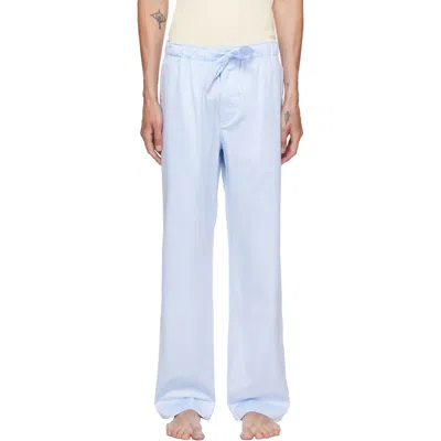 Tekla Blue Sateen Pyjama Pants In 311-bellhop